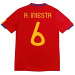 Günstige Fußballtrikots Spanien A. Iniesta 6 2010 Retro Heimtrikot Kurzarm